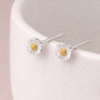 Sterling Silver And Gold Daisy Stud Earrings – 6mm, thumbnail 1 of 7