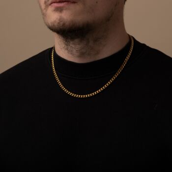 18 K Gold Cuban Link Chain Curb Necklace Mens, 4 of 6