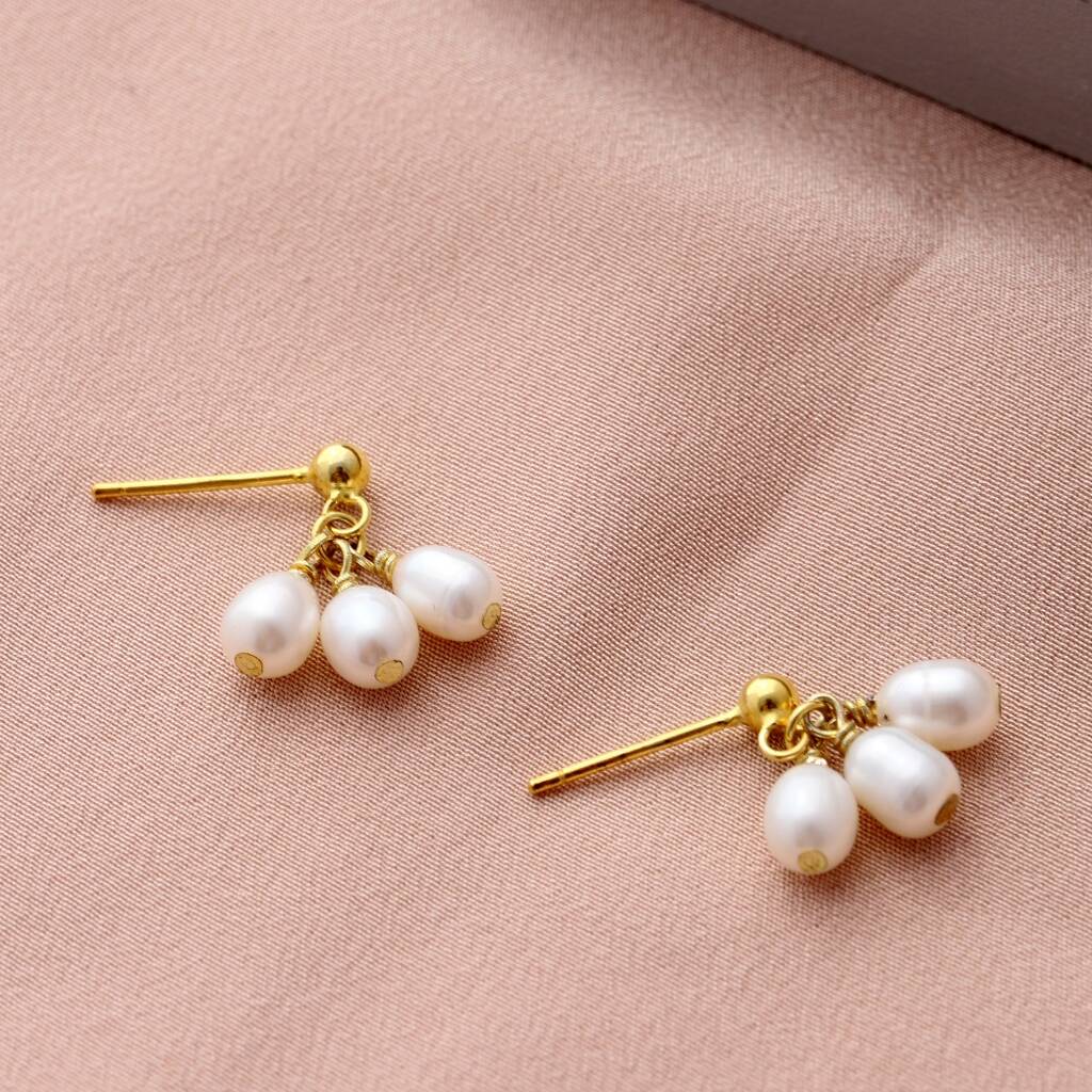 Pearls Cluster Earring Studs By Attic
