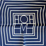 Navy And White Geometric Striped Silky Scarf, thumbnail 3 of 4