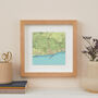 Personalised Worthing Sussex Map Print Wall Art, thumbnail 1 of 5
