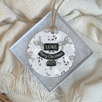 Custom Text Christmas Bauble, 2 of 3