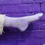 Lilac Purple Smiley Bamboo Socks, thumbnail 3 of 4