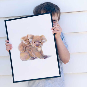 Illustrated Children's Wall Art Print Koala And Cub, 3 of 4
