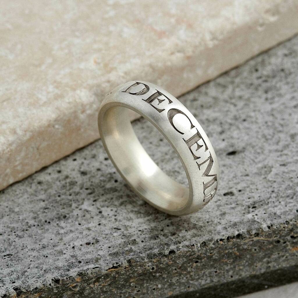 Your Date Here Solid Silver 6mm Ring, 1 of 7