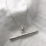 Delicate Textured T Bar Necklace, thumbnail 9 of 11
