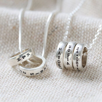 Personalised Sterling Silver Disc Bead Necklace, 2 of 9