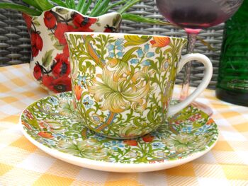 Large Cup And Saucer In William Morris Golden Lily Design, 5 of 9