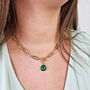Green Onyx May Birthstone Gold Plated Necklace, thumbnail 2 of 5
