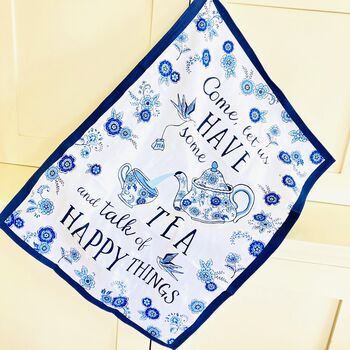 Drink Tea And Be Happy Cotton Tea Towel, 4 of 7