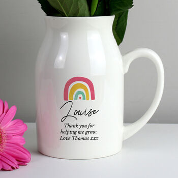 Personalised Rainbow Flower Jug Vase, 6 of 8