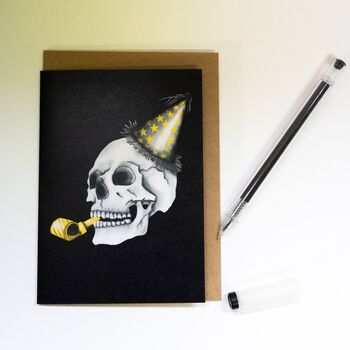 Party Skull Gothic Birthday Card, 4 of 7