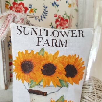 Sunflower Illustration Fabric Lavender Pillow, 6 of 6