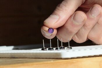 Small Purple Glass And Sterling Silver Stud Earrings, 10 of 11