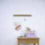 Personalised Kids Rainbow And Bird Wall Hanging Flag, thumbnail 4 of 4