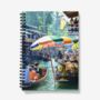 A5 Spiral Notebook Featuring A Thai Floating Market, thumbnail 1 of 2