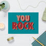 You Rock Marquee Lights Greetings Card, thumbnail 1 of 2