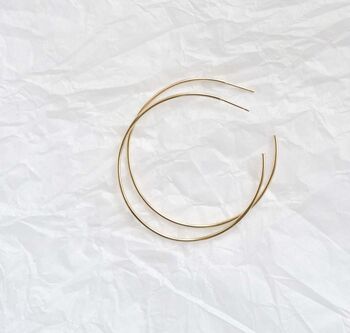 9ct Solid Gold Extra Large Delicate Hoop Earrings, 2 of 4