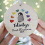 Rainbow Penguin First Christmas Wooden Decoration, thumbnail 4 of 5