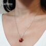 Sterling Silver Red Enamel Horse Pendant Necklace, thumbnail 5 of 6