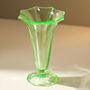 Vintage Mid Century Art Deco Glass Vase Green, thumbnail 1 of 2