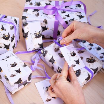 Fairy Cat Eco Friendly Wrapping Paper Pack, 2 of 8