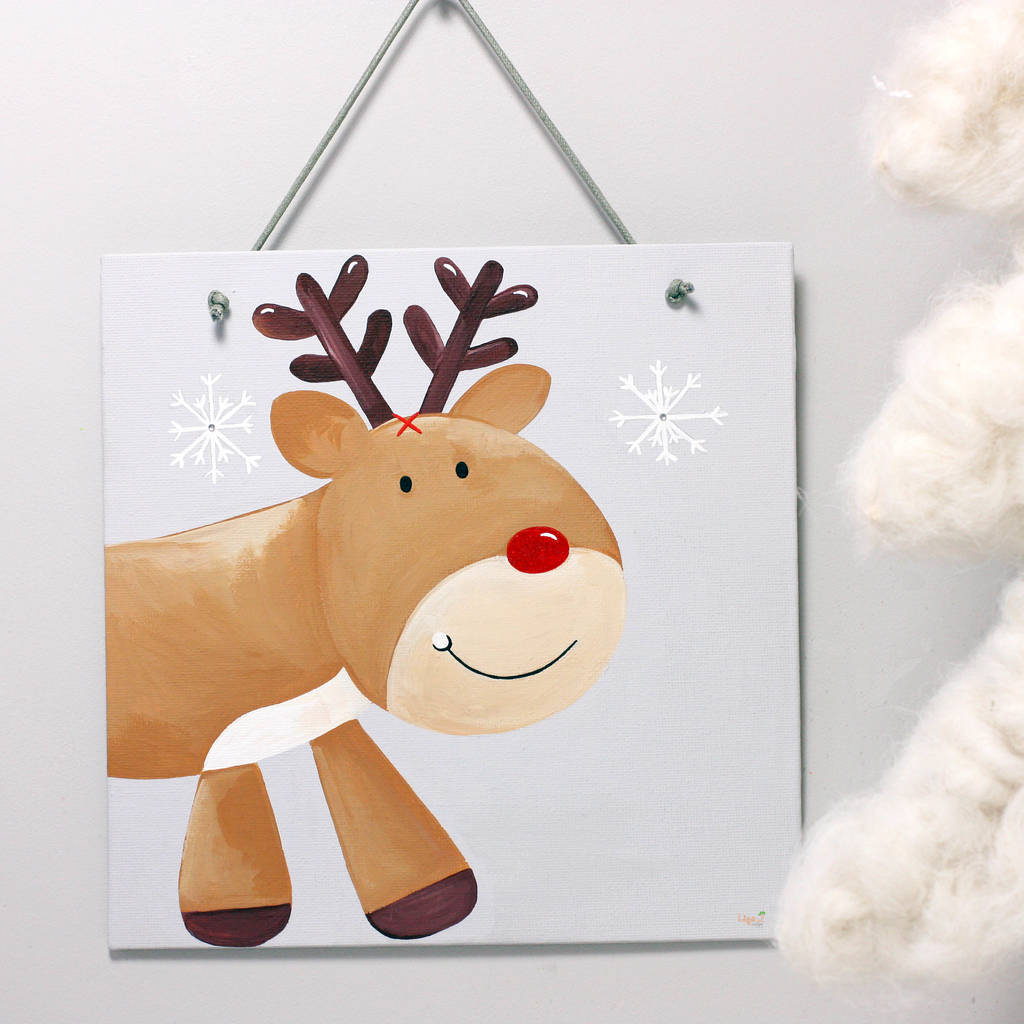 personalised reindeer christmas wall art by liza j design