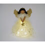 Gold Dark Haired Light Up Tree Topper Angel Decoration, thumbnail 5 of 10