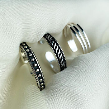 Sterling Silver Vintage Design Adjustable Rings, 5 of 6