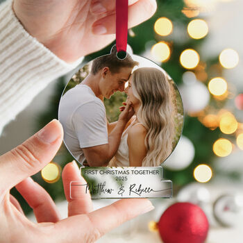 Personalised First Christmas Together Photo Ornament, 9 of 9