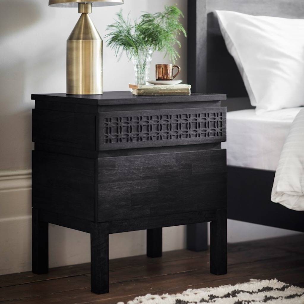 Bedside table deals black and wood