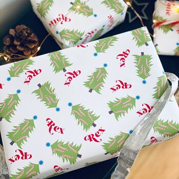 Christmas Tree Personalised Christmas Wrapping Paper, 2 of 7