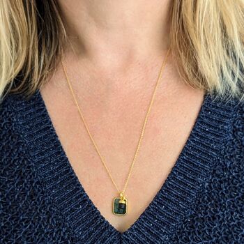 The Duo Emerald Necklace, Gold Plated, 7 of 12