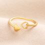 Sterling Silver Double Heart Adjustable Ring, thumbnail 1 of 7