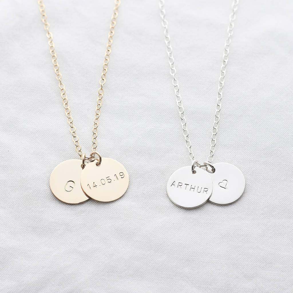 Personalised Gold Disc Necklace By Jewellery