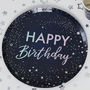Iridescent Foiled Happy Birthday Paper Plates, thumbnail 1 of 3
