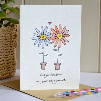 Flowers In Love Personalised Handmade Card, 4 of 4
