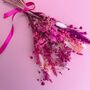 Cerise Dried Flower Arrangement With Babies Breath And Pampas, thumbnail 4 of 6