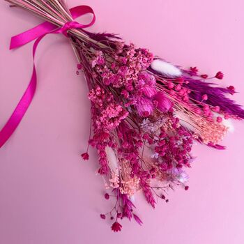Cerise Dried Flower Arrangement With Babies Breath And Pampas, 4 of 6