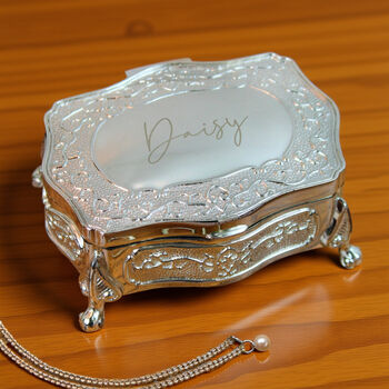 Personalised Small Silver Plated Jewellery Box, 3 of 6