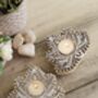 Wooden Lotus Tea Light Candle Holder, Set Of Two, thumbnail 1 of 3