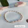 Sterling Silver Rose Quartz Stretch Gemstone Bead Bracelet, thumbnail 3 of 8