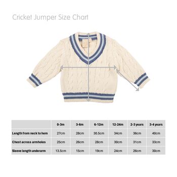 Toffee Moon First Birthday Personalised Cricket Jumper, 8 of 12