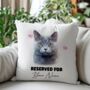 Personalised Chartreux Cat Reserved For Cushion Cover, thumbnail 1 of 2