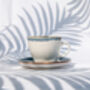 Blue Set Of Six Handmade Porcelain Tea Cup With Saucer, thumbnail 5 of 10
