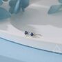Sterling Silver Very Tiny 2mm Sapphire Blue Cz Stud Earrings, thumbnail 1 of 12