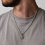 Black North Star Compass Pendant Necklace For Men, thumbnail 6 of 12