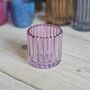 Flute Glass Pink Tea Light Holder, thumbnail 2 of 2