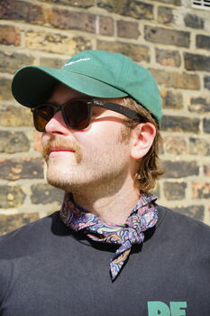Mens Navy And Burgundy Paisley Neckerchief, 7 of 12