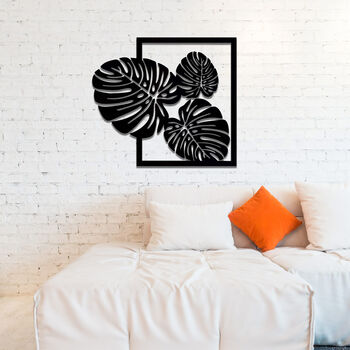 Monstera Leaf Wood Wall Art Modern Botanical Decor, 3 of 12